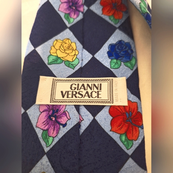 VINTAGE Giani VERSACE men's silk floral necktie 80s/90s - Picture 2 of 5